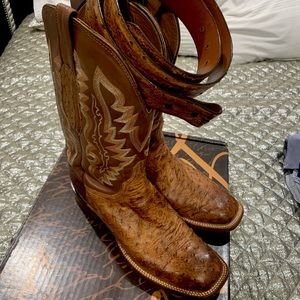 Lucchese ostrich men boots worn twice